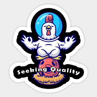 Easter Astronaut Egger Chicken Seeking Quality Sticker